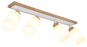 Strahler / Spot Interliving aus Holz in Holzfarben Interliving Leuchten Serie 9357 - Deckenstrahler 4 Spots