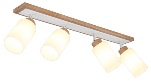 Strahler / Spot Interliving aus Holz in Holzfarben Interliving Leuchten Serie 9357 - Deckenstrahler 4 Spots