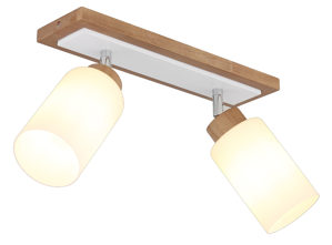 Strahler / Spot Interliving aus Holz in Holzfarben Interliving Leuchten Serie 9357 - Deckenstrahler 2 Spots