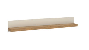 Wandregal Wojcik aus Holz in Beige Wohnprogramm Naxxar - Wandregal Cashmere & Stein Eiche - ca. 194 x 28 cm