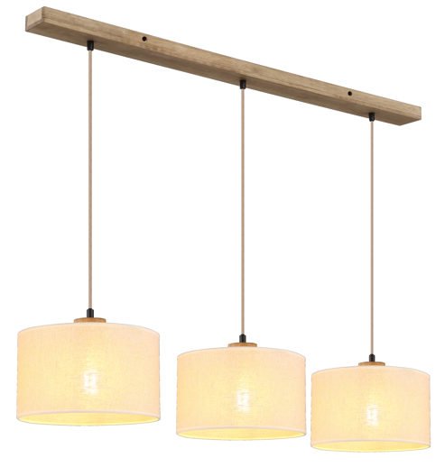 Pendelleuchte Interliving aus Holz in Beige Interliving Leuchten Serie 9358 - Hängeleuchte 3er