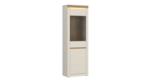 Vitrine Wojcik aus Holz in Beige Wohnprogramm Naxxar - Vitrine Cashmere & Stein Eiche - ca. 64 x 205 cm