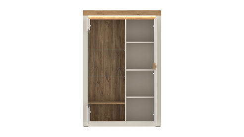 Highboard Wojcik aus Holz in Beige Wohnprogramm Naxxar - Highboard Cashmere & Stein Eiche - ca. 104 x 156 cm