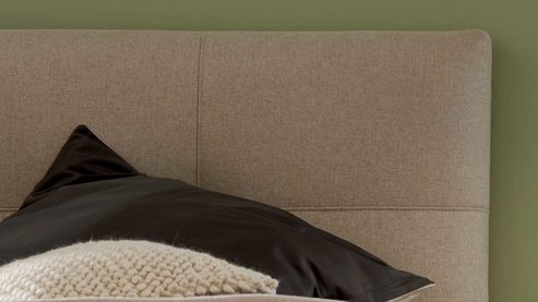 Boxspringbett Interliving aus Stoff in Beige Interliving Boxspringbett Serie 1421 leinenfarbener Stoffbezug Kolga 110 - Liegefläche ca. 180 x 200 cm