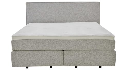 Boxspringbett Interliving aus Stoff in Grau Interliving Boxspringbett Serie 1421 hellgrauer Stoffbezug Pollux 80 - Liegefläche ca. 180 x 200 cm