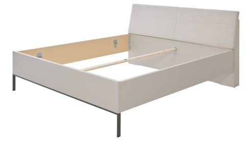 Bettgestell Interliving aus Holz in Hellgrau Interliving Schlafzimmer Serie 1036 – Bettgestell mit Holzeinlage Champagner - Liegefläche ca. 180 x 200 cm