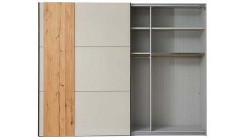 Komplettzimmer Interliving aus Holz in Hellgrau Interliving Schlafzimmer Serie 1036 – Komplettzimmer Champagner & Kernholz - vierteilig