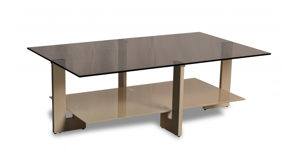 Couchtisch M2 kollektion aus Glas in Braun Couchtisch Napoli 2 Bronze & Cremweiß - ca. 100 x 60 cm