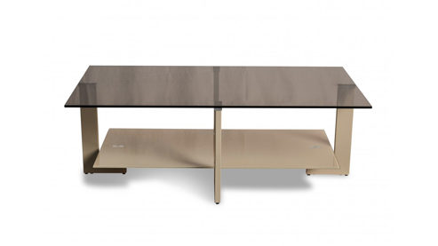 Couchtisch M2 kollektion aus Glas in Braun Couchtisch Napoli 2 Bronze & Cremweiß - ca. 100 x 60 cm