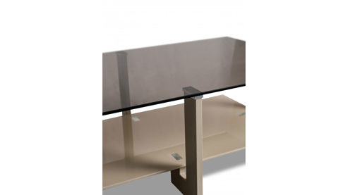 Couchtisch M2 kollektion aus Glas in Braun Couchtisch Napoli 2 Bronze & Cremweiß - ca. 100 x 60 cm