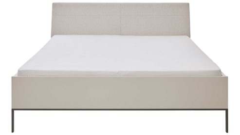 Bettgestell Interliving aus Holz in Hellgrau Interliving Schlafzimmer Serie 1036 – Bettgestell mit Holzeinlage Champagner - Liegefläche ca. 180 x 200 cm