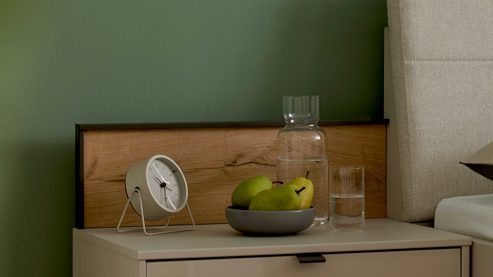 Paneel Interliving aus Holz in Holzfarben Interliving Schlafzimmer Serie 1036 – Nachtschrank-Paneel-Set Kernholz - zweiteilig, ca. 60 cm