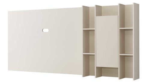 Paneel Interliving aus Holz in Beige Interliving Wohnzimmer Serie 2034 - Aufsatzregal beiger Lack & Eiche - zweiteilig, Länge ca. 270 cm