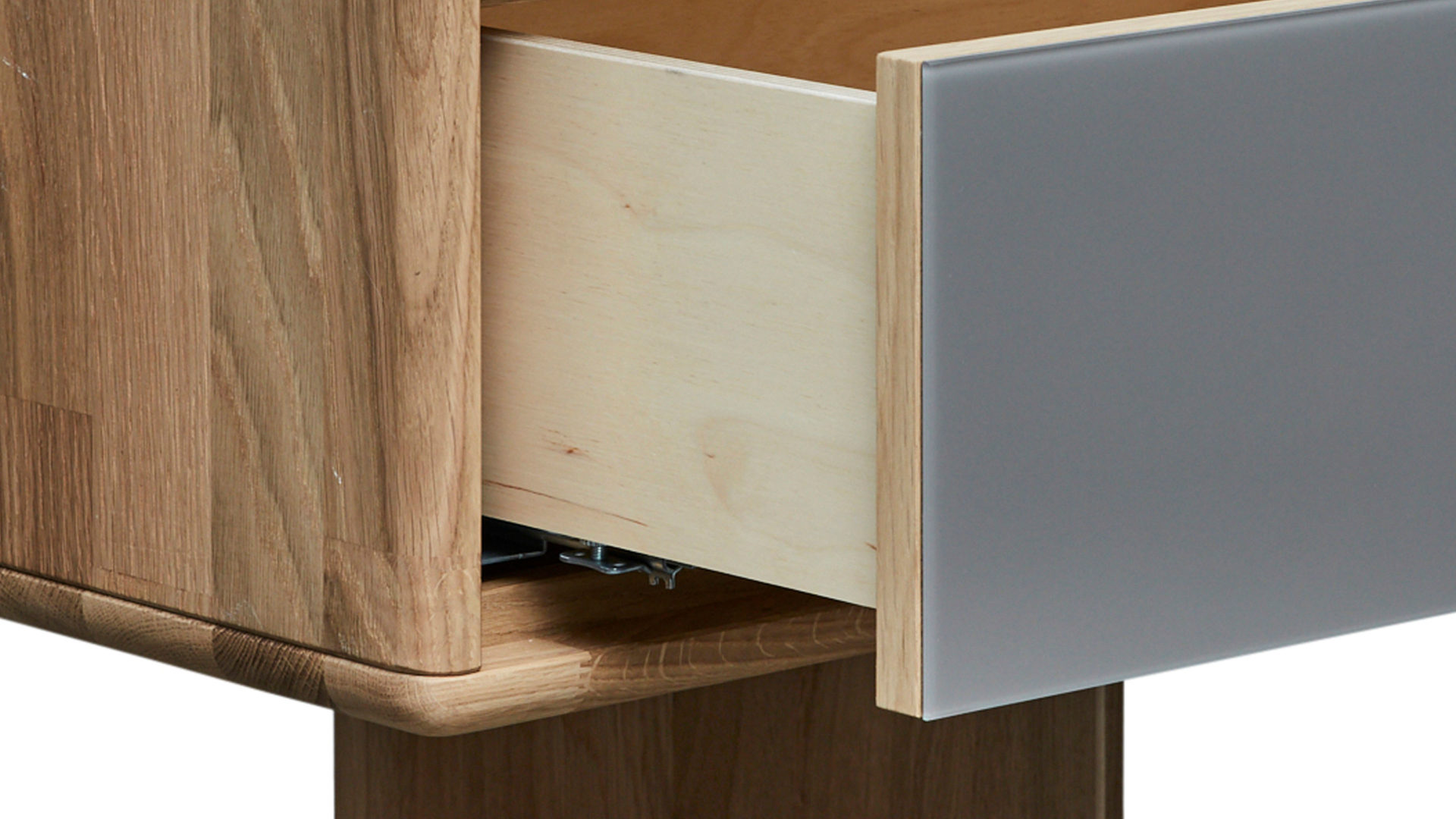 Komplettzimmer Interliving aus Holz in Holzfarben Interliving Schlafzimmer Serie 1015 – Komplettzimmer mit Mattglasfronten Siena & Wildeiche – fünftürig, Liegefläche ca. 160 x 200 cm