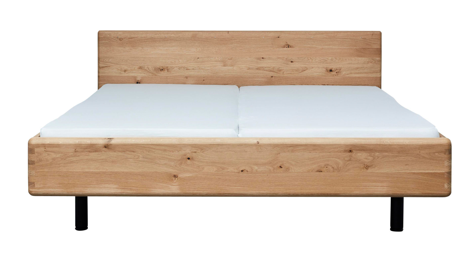 Doppelbett Interliving aus Holz in Holzfarben Interliving Schlafzimmer Serie 1015 – Bettgestell 1180 Wildeiche – Liegefläche ca. 180 x 200 cm