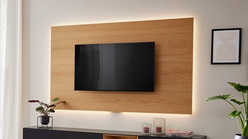 Paneel Interliving aus Holz in Holzfarben Interliving Wohnzimmer Serie 2034 - Wandpaneel Eiche - ca. 240 x 122 cm