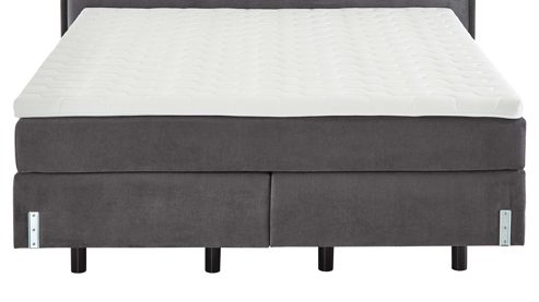 Boxspringbett KAWOO aus Stoff in Anthrazit KAWOO Boxspringbett Lotus anthrazitfarbener Bezug Monza 19 - Liegefläche ca. 180 x 200 cm