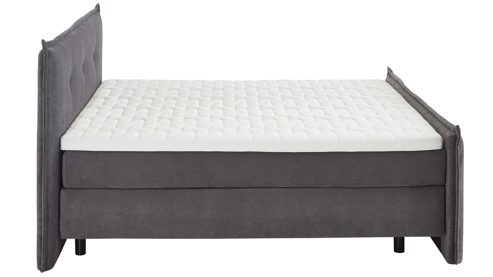 Boxspringbett KAWOO aus Stoff in Anthrazit KAWOO Boxspringbett Lotus anthrazitfarbener Bezug Monza 19 - Liegefläche ca. 180 x 200 cm
