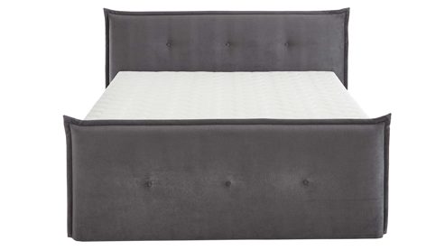 Boxspringbett KAWOO aus Stoff in Anthrazit KAWOO Boxspringbett Lotus anthrazitfarbener Bezug Monza 19 - Liegefläche ca. 180 x 200 cm