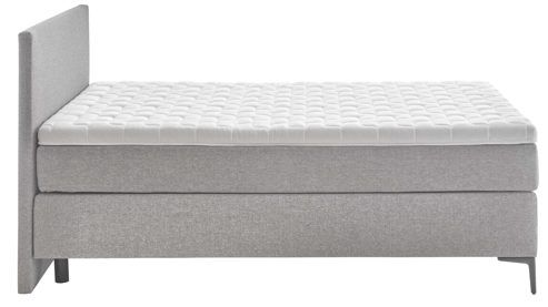 Boxspringbett KAWOO aus Stoff in Grau KAWOO Boxspringbett Facile grauer Bezug Hervik 11 - Liegefläche ca. 140 x 200 cm