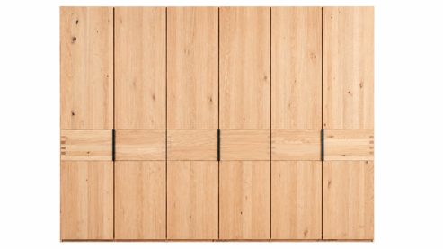 Komplettzimmer Interliving aus Holz in Holzfarben Interliving Schlafzimmer Serie 1015 – Komplettzimmer Wildeiche & Kopfteilpolster – sechstürig, Liegefläche 180 x 200 cm