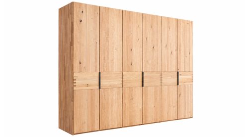 Komplettzimmer Interliving aus Holz in Holzfarben Interliving Schlafzimmer Serie 1015 – Komplettzimmer Wildeiche & Kopfteilpolster – sechstürig, Liegefläche 180 x 200 cm