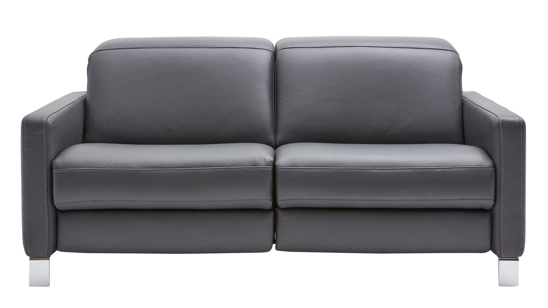 Zweisitzer Interliving aus Leder in Anthrazit Interliving Sofa Serie 4054 – 2,5-Sitzer anthrazitfarbenes LongLife-Leder Credo & Chromfüße – Länge ca. 188 cm