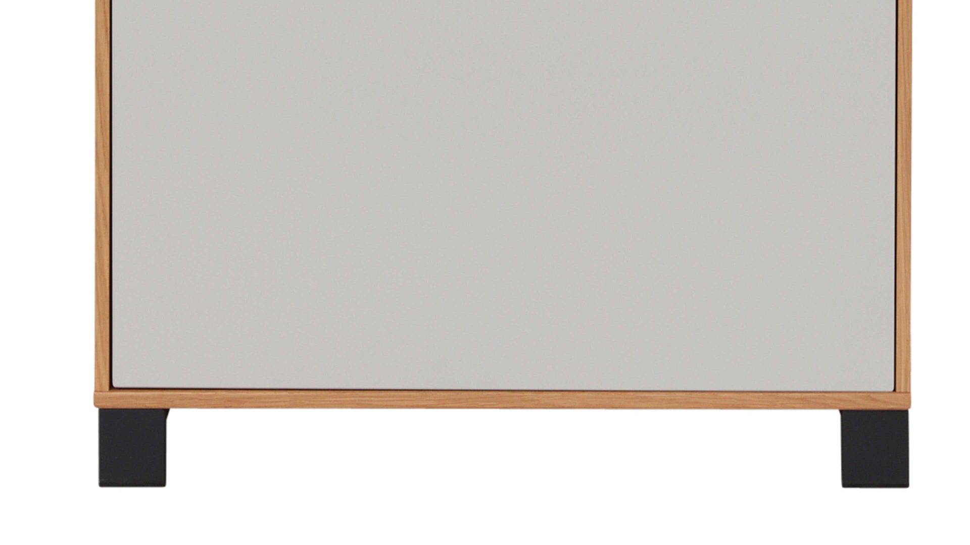 Kombikommode Interliving aus Holz in Holzfarben Interliving Garderoben Serie 6005 – Kommode 800 Eiche & lichtgrauer Lack – eine Schublade, eine Tür, links