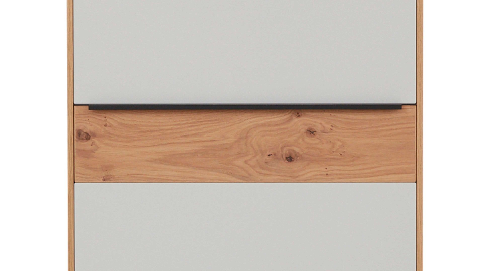 Garderobenschrank Interliving aus Holz in Holzfarben Interliving Garderoben Serie 6005 – Schrank 808 Eiche & lichtgrauer Lack – eine Tür, links