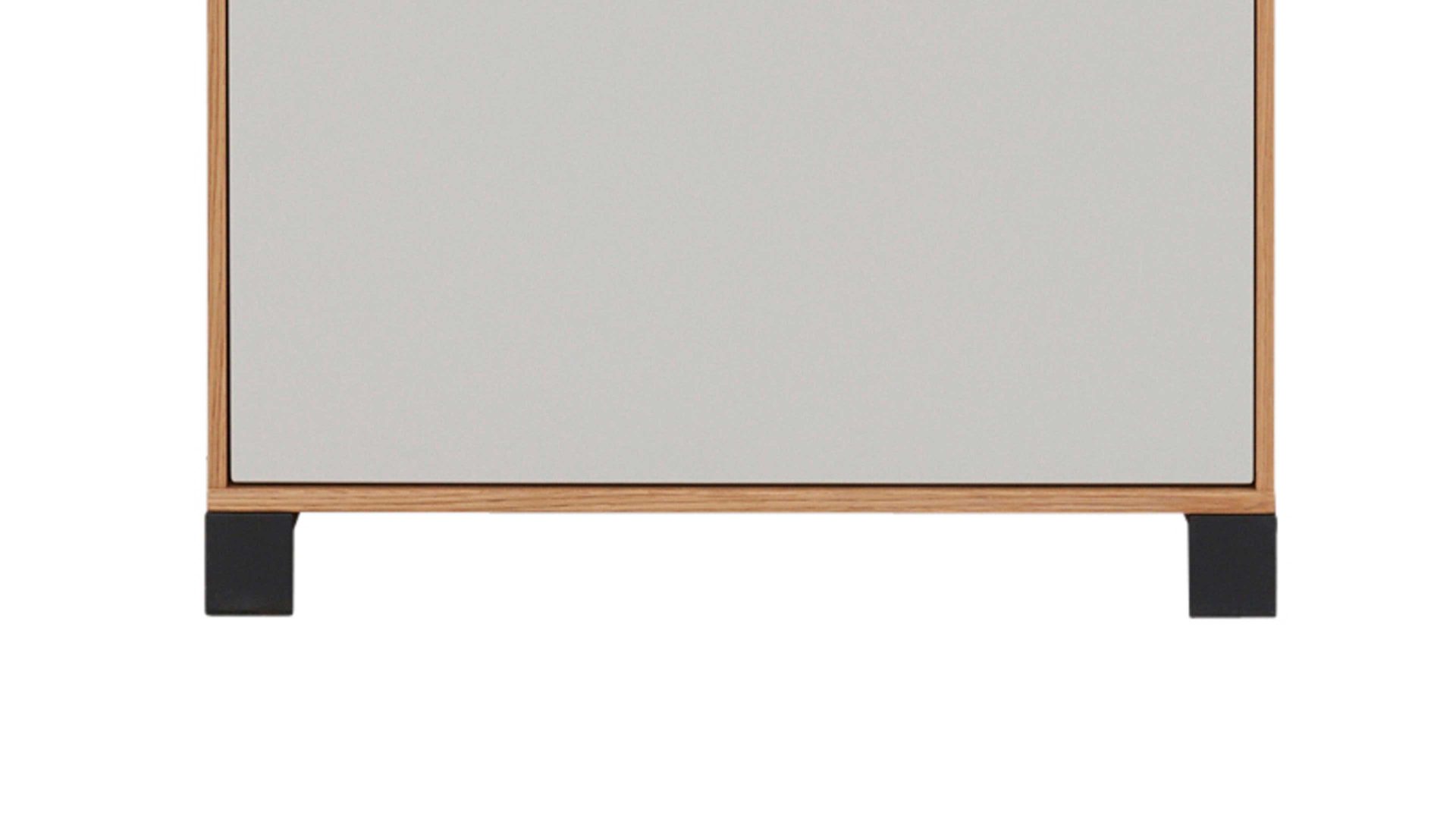 Garderobenschrank Interliving aus Holz in Holzfarben Interliving Garderoben Serie 6005 – Schrank 809 Eiche & lichtgrauer Lack – eine Tür, rechts