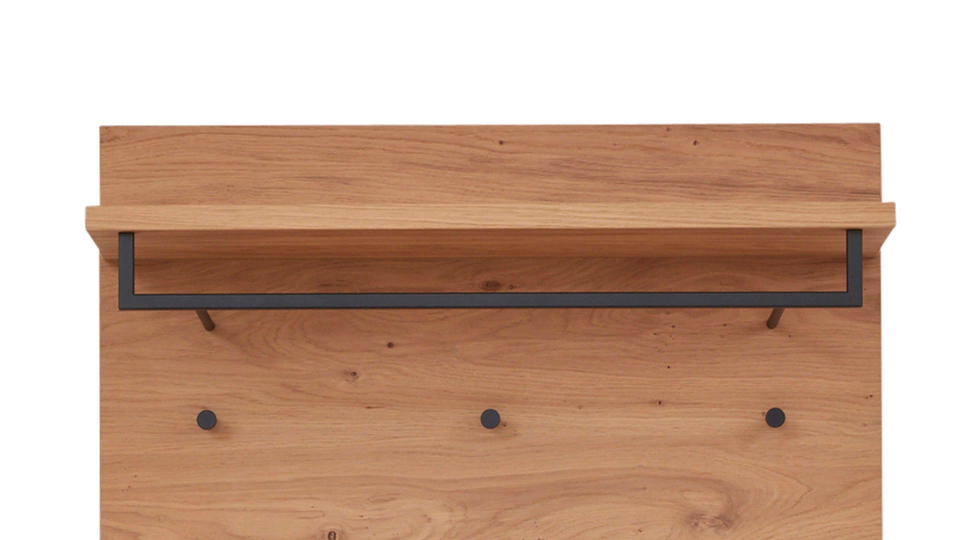 Wandgarderobe Interliving aus Holz in Holzfarben Interliving Garderoben Serie 6005 – Wandgarderobe 821 Balkeneiche – ca. 80 x 109 cm