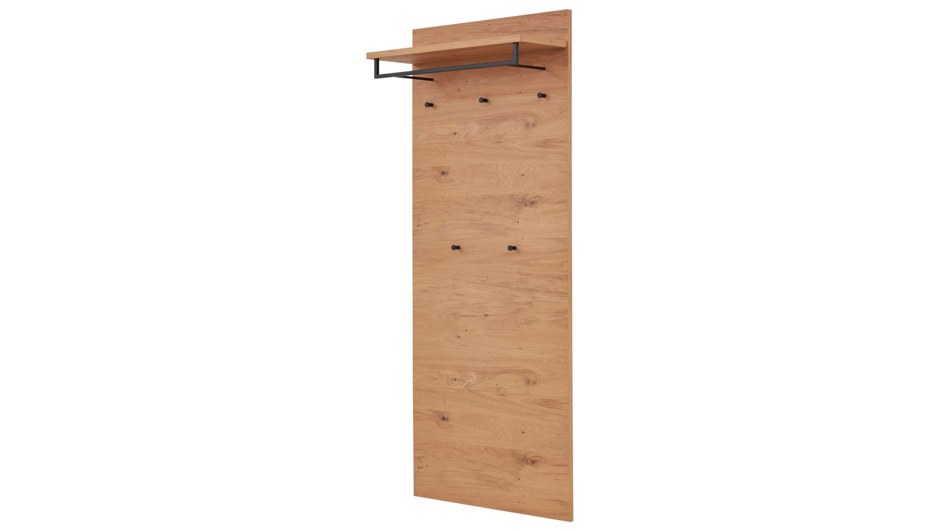 Wandgarderobe Interliving aus Holz in Holzfarben Interliving Garderoben Serie 6005 – Wandgarderobe 824 Eiche & lichtgrauer Lack – ca. 80 x 183 cm