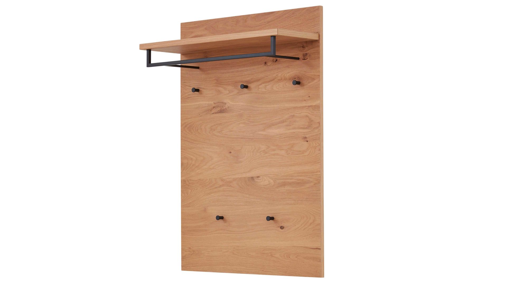 Wandgarderobe Interliving aus Holz in Holzfarben Interliving Garderoben Serie 6005 – Wandgarderobe 821 Balkeneiche – ca. 80 x 109 cm