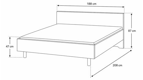 Bettgestell Interliving aus Holz in Holzfarben Interliving Schlafzimmer Serie 1015 – Massivholz-Bettgestell mit Nachtkonsolen Wildeiche & Siena – Liegefläche ca. 180 x 200 cm