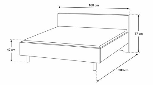 Bettgestell Interliving aus Holz in Grau Interliving Schlafzimmer Serie 1015 – Bettgestell sienafarbener Bezug Kano 9811 & Wildeiche – Liegefläche ca. 160 x 200 cm