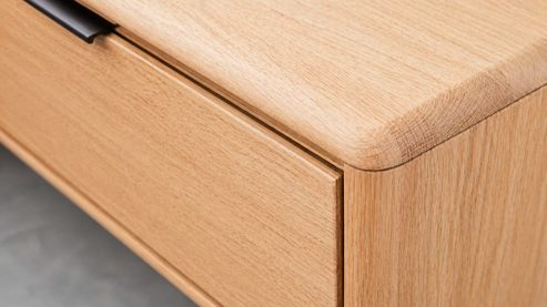Nachtkommode Interliving aus Holz in Holzfarben Interliving Schlafzimmer Serie 1015 – Hänge-Nachtkonsole rechts, Wildeiche - ca. 65 cm