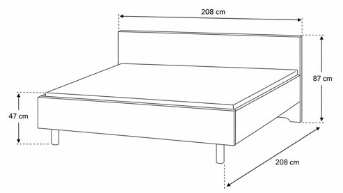 Bettgestell Interliving aus Holz in Holzfarben Interliving Schlafzimmer Serie 1015 – Bettgestell Wildeiche – Liegefläche ca. 200 x 200 cm