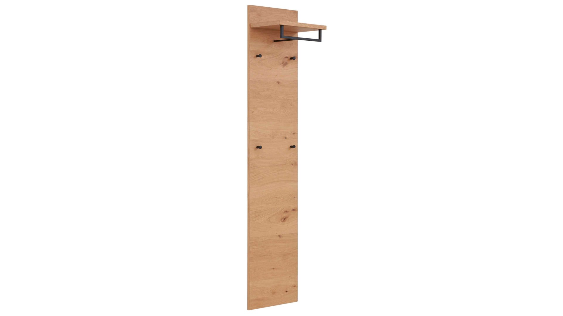 Wandgarderobe Interliving aus Holz in Holzfarben Interliving Garderoben Serie 6005 – Wandgarderobe Balkeneiche – ca. 42 x 183 cm