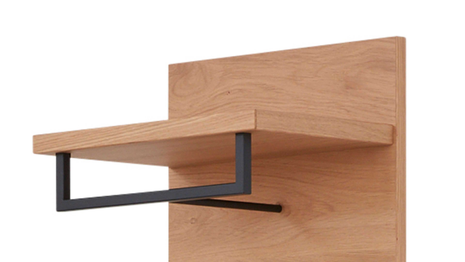 Wandgarderobe Interliving aus Holz in Holzfarben Interliving Garderoben Serie 6005 – Wandgarderobe Balkeneiche – ca. 42 x 183 cm