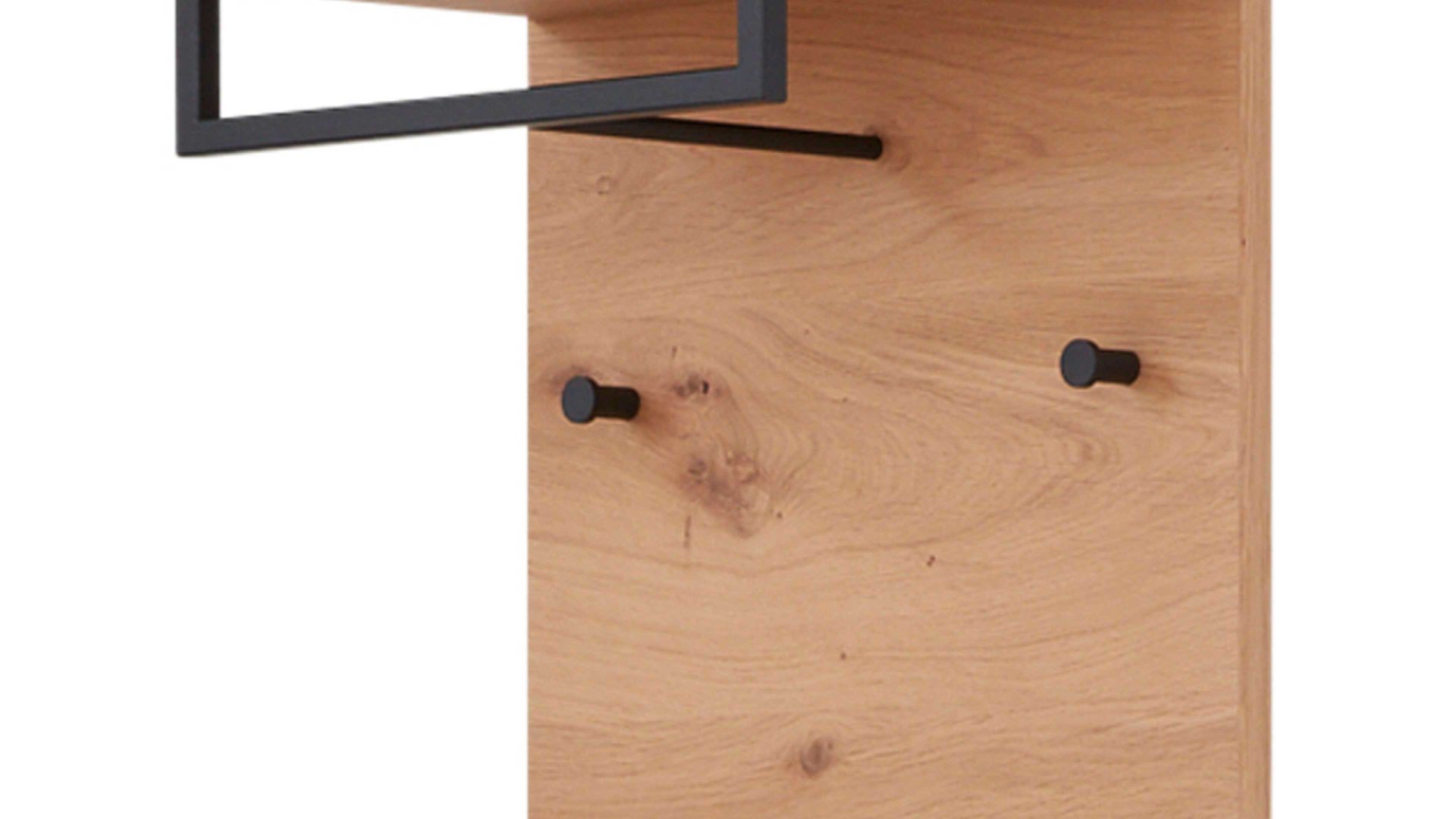 Wandgarderobe Interliving aus Holz in Holzfarben Interliving Garderoben Serie 6005 – Wandgarderobe 822 Balkeneiche – ca. 42 x 183 cm