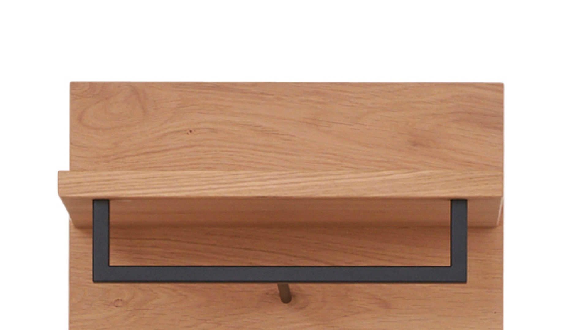 Wandgarderobe Interliving aus Holz in Holzfarben Interliving Garderoben Serie 6005 – Wandgarderobe Balkeneiche – ca. 42 x 183 cm