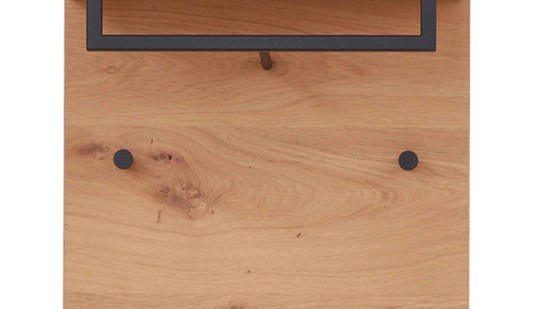 Wandgarderobe Interliving aus Holz in Holzfarben Interliving Garderoben Serie 6005 – Wandgarderobe Balkeneiche – ca. 42 x 183 cm