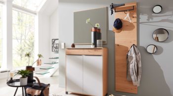 Wandgarderobe Interliving aus Holz in Holzfarben Interliving Garderoben Serie 6005 – Wandgarderobe Balkeneiche – ca. 42 x 183 cm