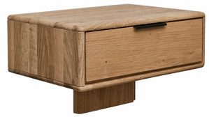 Nachtkommode Interliving aus Holz in Holzfarben Interliving Schlafzimmer Serie 1015 – Hänge-Nachtkonsole links, Wildeiche - ca. 65 cm