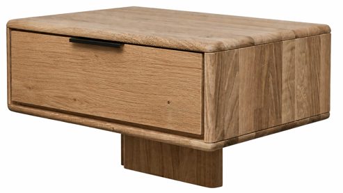 Nachtkommode Interliving aus Holz in Holzfarben Interliving Schlafzimmer Serie 1015 – Hänge-Nachtkonsole rechts, Wildeiche - ca. 65 cm