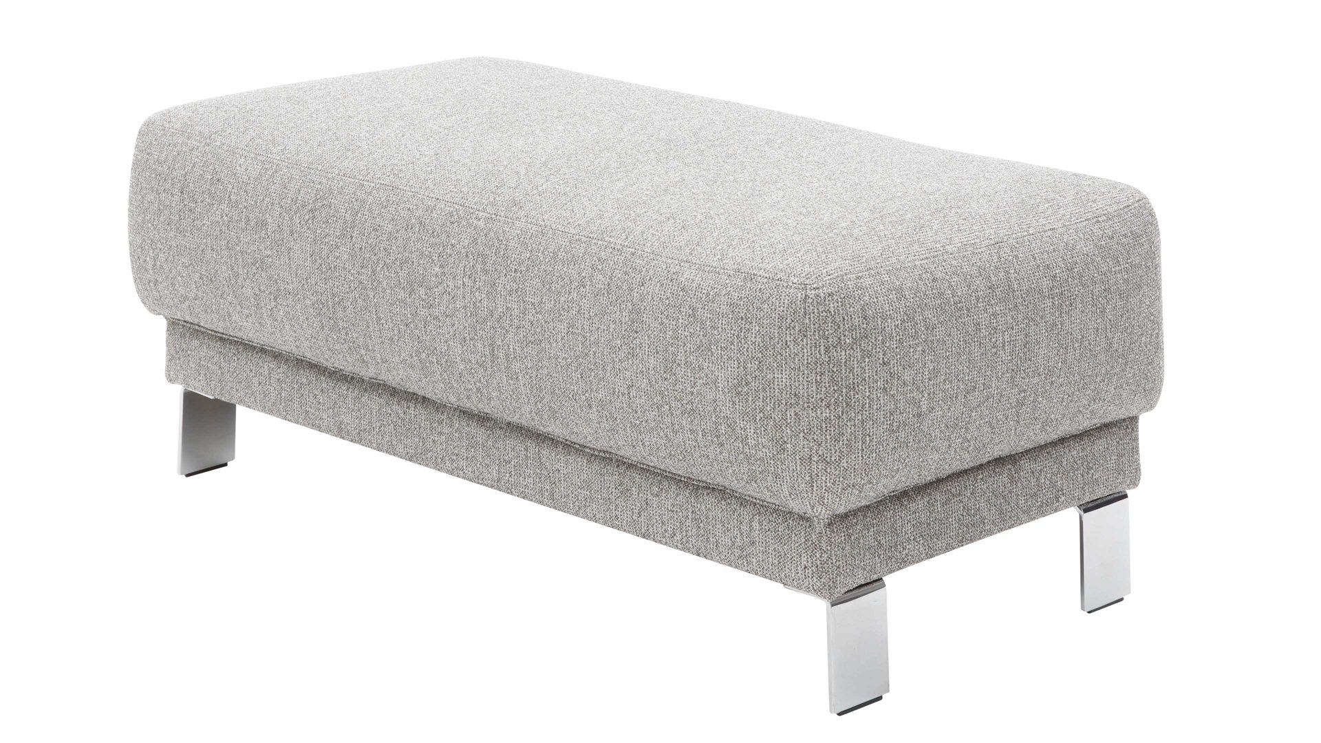 Polsterhocker Interliving aus Stoff in Grau Interliving Sofa Serie 4252 – Polsterhocker 30016 stahlfarbener Bezug Sneak 149 & Metallfüße 4.31 – ca. 125 x 65 cm