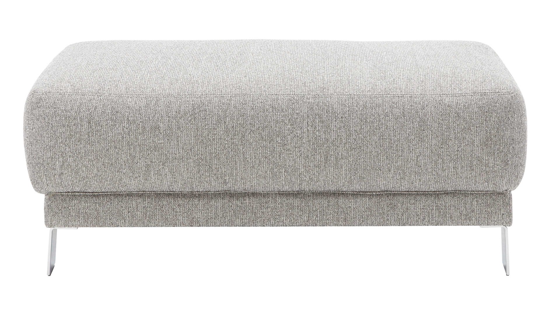 Polsterhocker Interliving aus Stoff in Grau Interliving Sofa Serie 4252 – Polsterhocker stahlfarbener Bezug Sneak 149 & Metallfüße 4.31 – ca. 125 x 65 cm