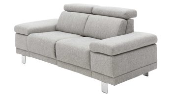 Zweisitzer Interliving aus Stoff in Grau Interliving Sofa Serie 4252 – Zweisitzer stahlfarbener Bezug Sneak 149 & Metallfüße – Länge ca. 190 cm