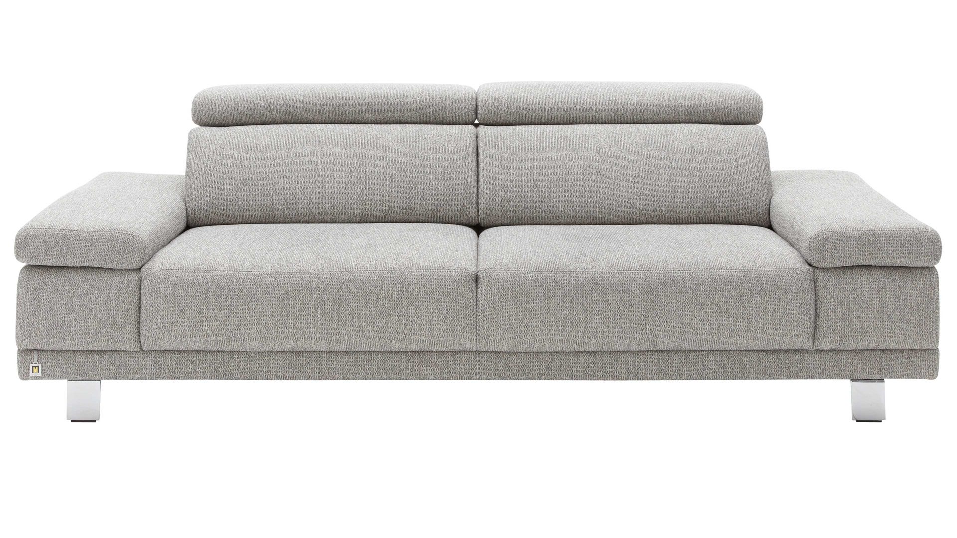 Dreisitzer Interliving aus Stoff in Grau Interliving Sofa Serie 4252 – Dreisitzer 12202 stahlfarbener Bezug Sneak 149 & Metallfüße – Länge ca. 250 cm