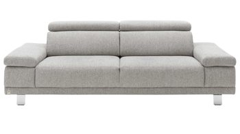 Dreisitzer Interliving aus Stoff in Grau Interliving Sofa Serie 4252 – Dreisitzer 12202 stahlfarbener Bezug Sneak 149 & Metallfüße – Länge ca. 250 cm